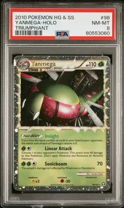 2010 POKEMON TRIUMPHANT YANMEGA PRIME #98 ULTRA RARE PSA 8 NM-MT #80553060 - Image 1