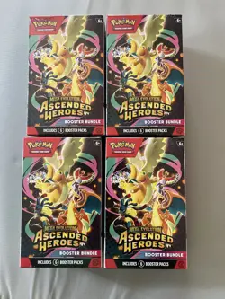 Pokemon Ascended Heroes Mega Evolution Booster Bundle Lot Of (4) - Image 1