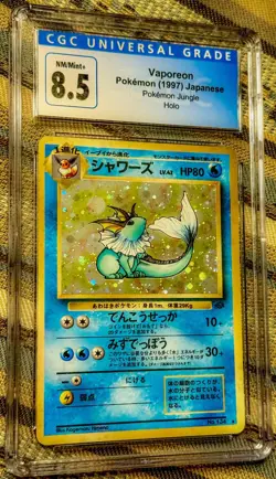 Pokemon TCG Vaporeon Holo Rare 1996 Japanese Jungle Set #134 CGC 8.5!🔥🔥🔥 - Image 1
