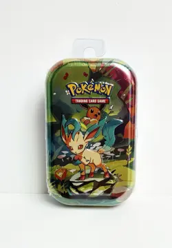 Pokemon TCG Scarlet & Violet Prismatic Evolutions Leafeon Mini Tin - Image 1