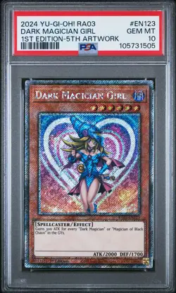 2024 YU-GI-OH! RA03-QUARTER CENTURY BONANZA #EN123 DARK MAGICIAN GIRL PSA 10 - Image 1
