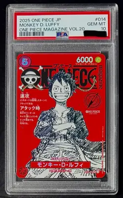 PSA 10 One Piece ST21-014 SR Monkey.D.Luffy - JP - Foil - Magazine Promo- Graded - Image 1