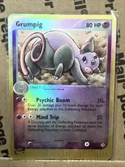 Pokemon TCG: Grumpig 6/97 EX Dragon Reverse Holo NM VTG Hot Card!! 2003 - Image 1