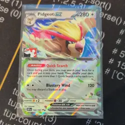 Pidgeot ex 164/197 Stamped Promo Holo Pokemon 2023 Prize Pack Series 5 NM - Image 1