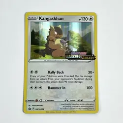 Pokemon Kangaskhan SWSH038 Prerelease Staff Promo Black Star *CRIMP ERROR* Read - Image 1
