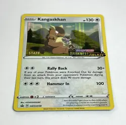 Pokemon Kangaskhan SWSH038 Prerelease Staff Promo Black Star *CRIMP ERROR* Read - Image 4
