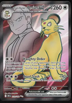 Team Rocket's Persian ex 219/182 Ultra Rare Destined Rivals Pokemon Near Mint - Image 1
