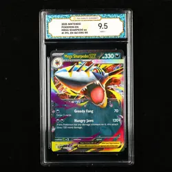 TQG 9.5 Mint+ 2025 Pokemon ENG Mega Sharpedo ex #I PFL EN 061/094 RR - Image 1