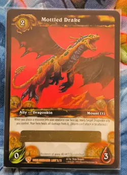 World of Warcraft WoW TCG Gcc - Loot Card – Mottled Drake – Unscratched MT/NM - Image 1