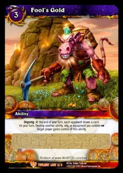 WoW TCG Loot Card – Fool’s Gold – Unused/Unscratched - Image 1