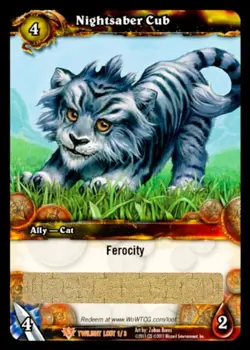 WoW TCG Loot Card – Nightsaber Cub – Unused/Unscratched - Image 1