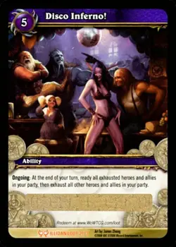 WoW TCG Loot Card – Disco Inferno! – Unused/Unscratched - Image 1