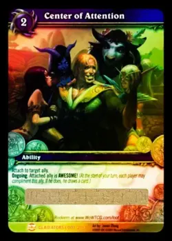WoW TCG Loot Card – Center of Attention – Unused/Unscratched - Image 1