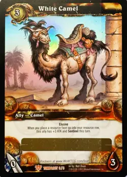 WoW TCG Loot Card – White Camel – Unused/Unscratched - Image 1