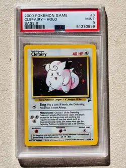 Pokemon Base Set 2 Clefairy Holo 6/130 PSA 9 - Image 2