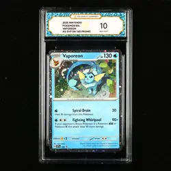 TQG 10 GEM MINT 2025 Pokemon ENG Vaporeon #G SVP EN #168 Promo - Image 1