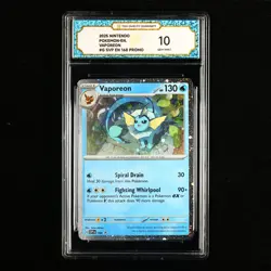 TQG 10 GEM MINT 2025 Pokemon ENG Vaporeon #G SVP EN #168 Promo - Image 2