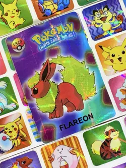 Pokemon Flareon Vintage Pocket Monsters Vending HOLO Prism Sticker 99 Nintendo - Image 1