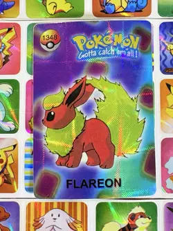 Pokemon Flareon Vintage Pocket Monsters Vending HOLO Prism Sticker 99 Nintendo - Image 3