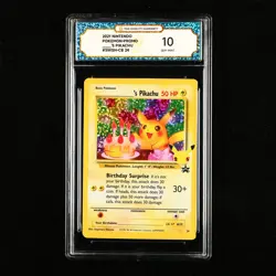 TQG 10 GEM MINT 2021 Pokemon ENG Birthday Pikachu #SWSH-CB #24 - Image 1