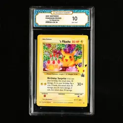 TQG 10 GEM MINT 2021 Pokemon ENG Birthday Pikachu #SWSH-CB #24 - Image 2