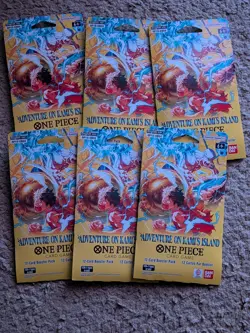 6x One Piece Op15 Adventure On Kami’s Island Sleeved Booster Pack - Image 1