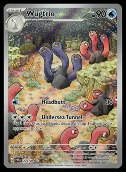 Pokemon Cards Wugtrio 224/091 Paldean Fates Illustration Rare NM - Image 1