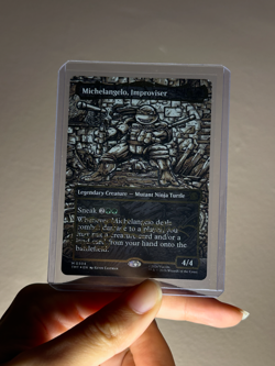 MTG TMNT Michelangelo, Improviser (Borderless) (Gold-Stamped Signature) - Image 4