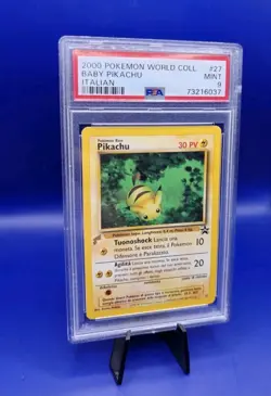 Baby Pikachu 27 World Collection ITALIAN Promo Rare Pokemon Card WOTC PSA 9 - Image 3