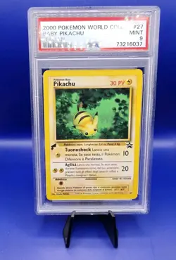 Baby Pikachu 27 World Collection ITALIAN Promo Rare Pokemon Card WOTC PSA 9 - Image 4