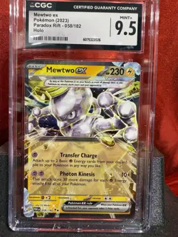 Mewtwo ex Pokemon Tcg Paradox Rift 058/182 CGC Graded 9.5 Mint + - Image 1