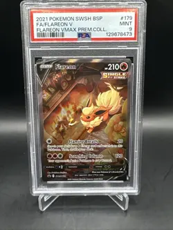 2021 POKEMON SWSH BSP FA/FLAREON V VMAX PREM COLLECTION #179 PSA 9 - Image 1