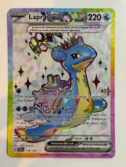 Pokemon TCG: 2024 Stellar Crown Ultra Rare Full Art Lapras EX (158/142) - Image 1