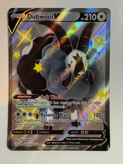 Pokemon TCG: 2021 Shining Fates Ultra Rare Full Art Dubwool V (SV120/SV122) - Image 1
