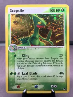 Pokemon TCG Sceptile 4/17 Pop Series 1 Holo Rare VTG 2004 - Image 1