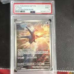 Pokemon Latios 203/191 Sv08 Surging Sparks Holo Illustration Rare PSA 9 2024 - Image 1
