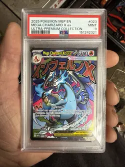 Pokemon Mega Charizard X ex 023 Me: Mega Evolution Promo Holo EX PSA 9 2025 - Image 1