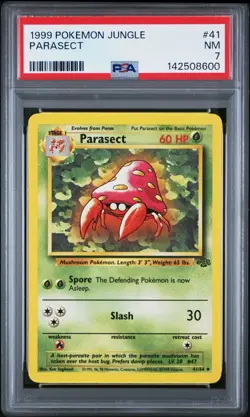 1999 Pokemon Jungle - PARASECT #41 - PSA 7- Near Mint: Fresh Grade! - Image 3