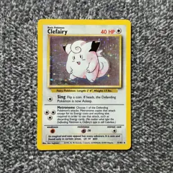 Clefairy TCG 5/102 Base Set Holo Rare Pokemon Card HP - Image 1