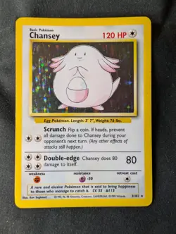 Pokemon TCG Chansey Base Set 3/102 Holo Unlimited Holo Rare - Image 2