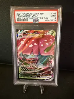 2021 Pokemon PSA 9 Venusaur VMAX #SWSH102 Sword & Shield Battle Box Promo - Image 1