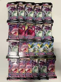 Pokemon "Fusion Strike " 10-Card Sealed Sleeved Booster Lot Of 21 - Image 1