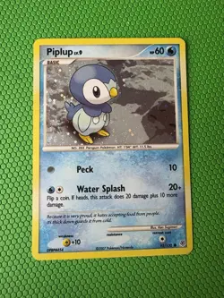 Pokemon Piplup Holo 93/130 DIAMOND AND PEARL PROMO SWIRL - Image 1