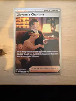 Pokemon TCG 151 Full Art Trainer Giovanni's Charisma 204/165 NM - Image 1