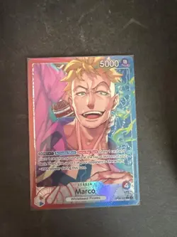 One Piece CCG TCG- Marco Leader (Alt Art Parallel) OP08-002 NM - Image 1