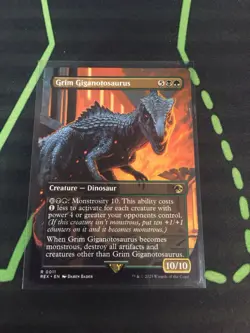 MTG Magic The Gathering Grim Giganotosaurus REX Rare Dinosaur Jurassic Park - Image 1