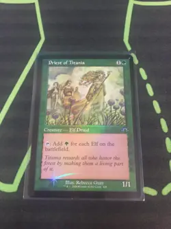 MTG Magic The Gathering Priest Of Titania Foil Retro Frame Elf Green Commander - Image 1
