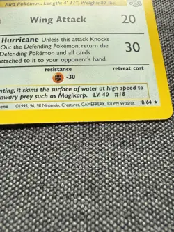 Pokemon Card TCG 1st Edition Pidgeot Jungle Holo Rare 8/64 Vintage WOTC LP/MP - Image 4