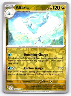 Pokemon Altaria SV08: Surging Sparks SSP Reverse Holo 134/191 NM Uncommon rika - Image 1