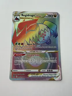 Pokemon Silver Tempest Regidrago VSTAR 201/195 Rainbow Rare Near Mint - Image 1